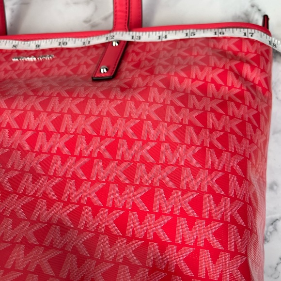 Michael Kors Logo Carter  Tap Zip  Tote Bag Geranium - Picture 9 of 9